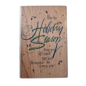 INKADINKADO Kathy Davis Holiday Season Christmas Wood Mounted Rubber Stamp